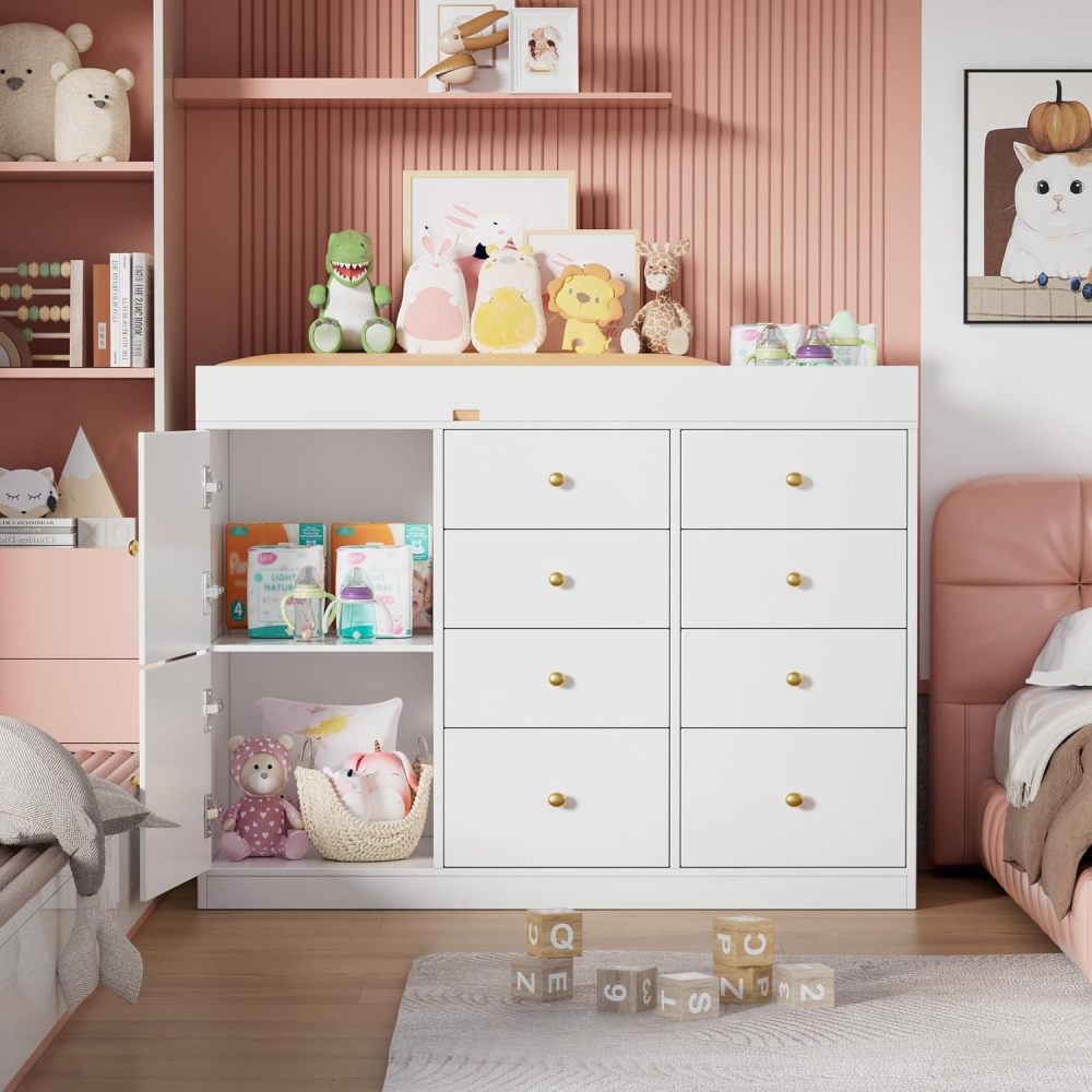 Baby Nursery Dresser - Baby Classic Nursery Dresser with 8