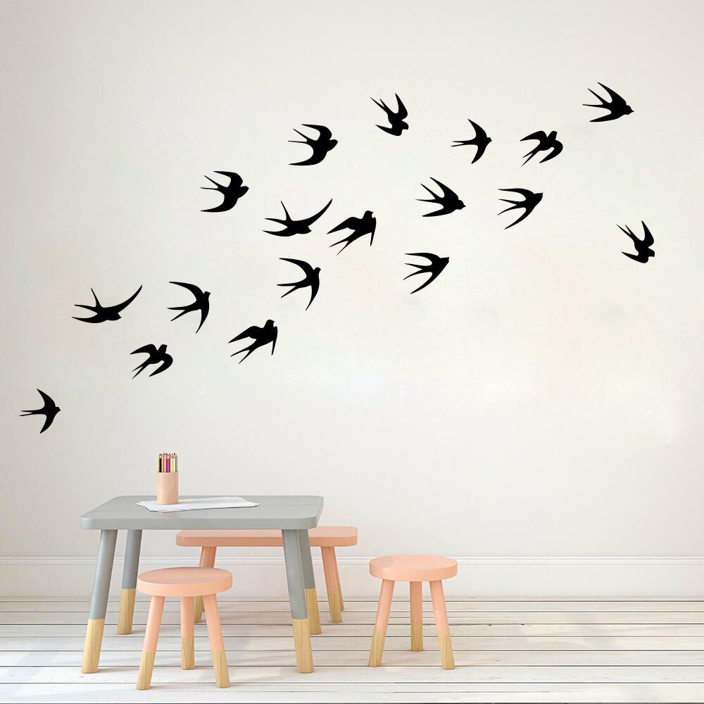 Baby Nursery Wall Stickers - Flying Swallows Wall Sticker Kids Room