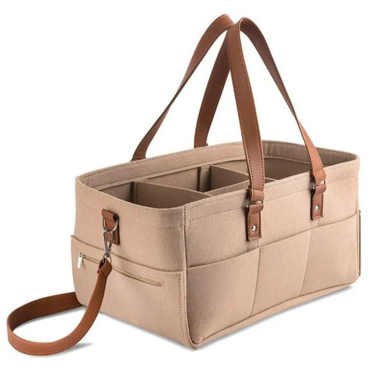 Diaper Caddy Organizer - Baby Felt Storage Nursery Organizer Basket