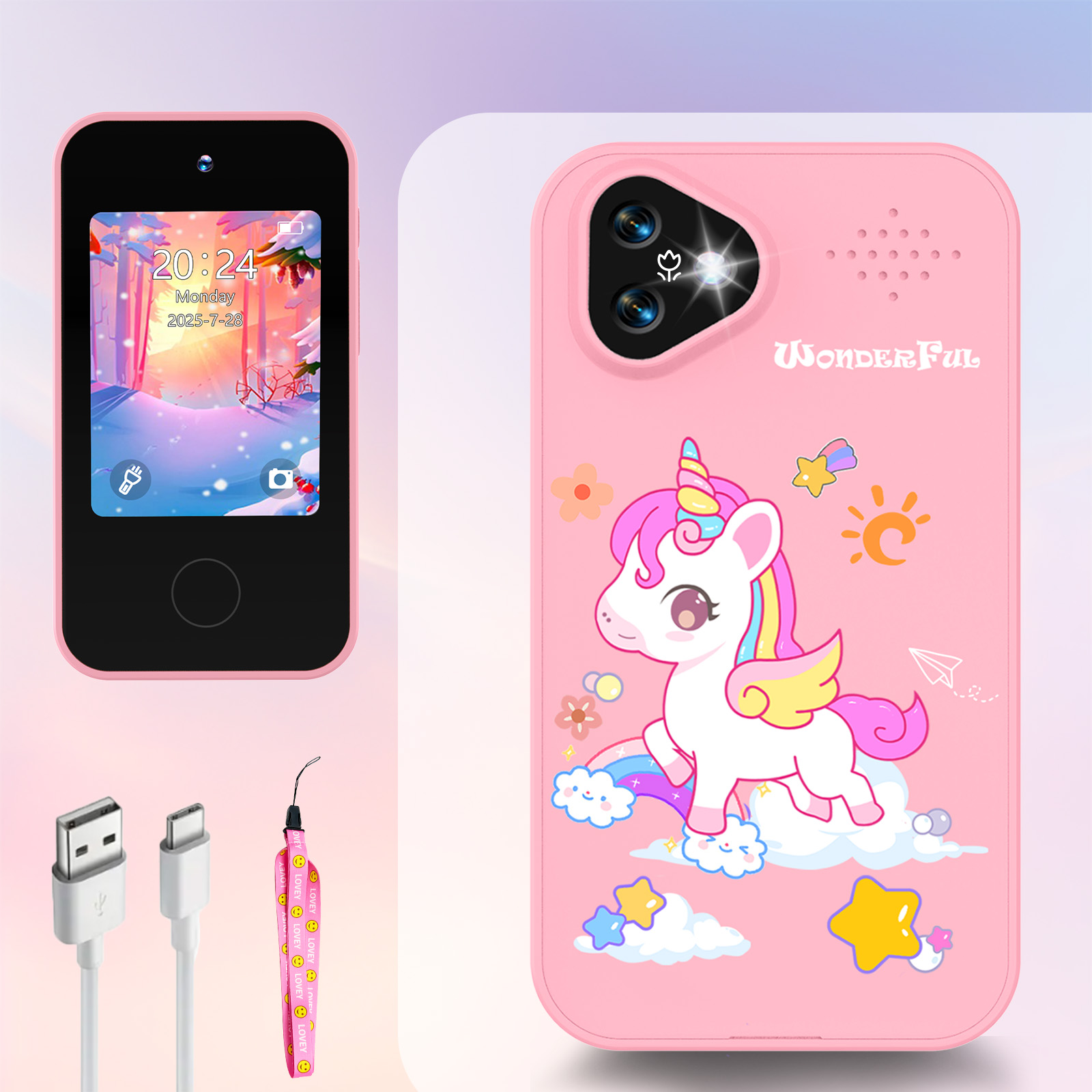 Baby Nursery Mobile - Unicorn Kids Smart Phone Camera Toys