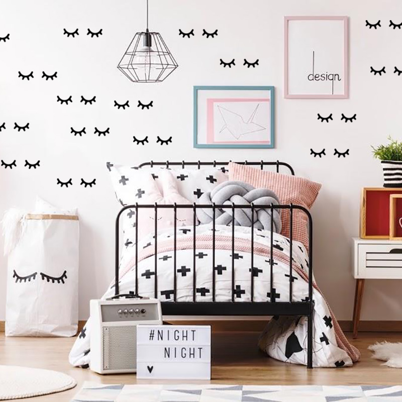 Baby Nursery Wall Stickers - Kids Room Decoration Eyelash Wall Stickers