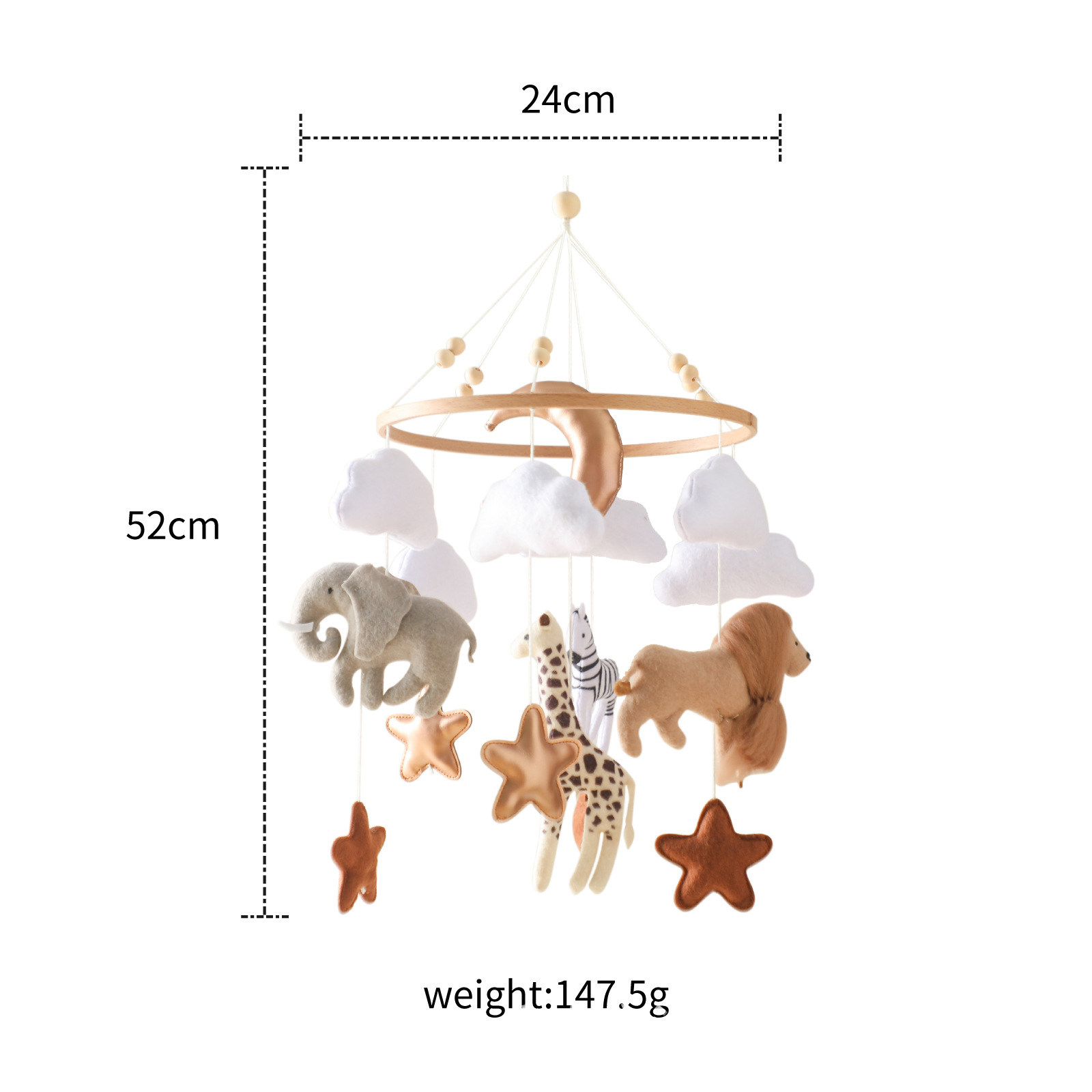 Baby Nursery Mobile - Hot Sale Nordic Handmade Felt Jungle