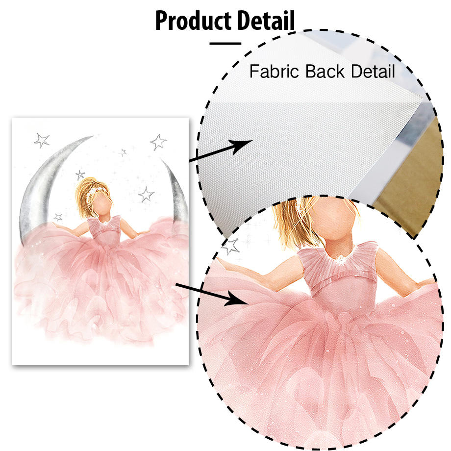 Pink Angel Girl Sun Moon Cloud - Baby Nursery Animal Prints ulasan dan harga