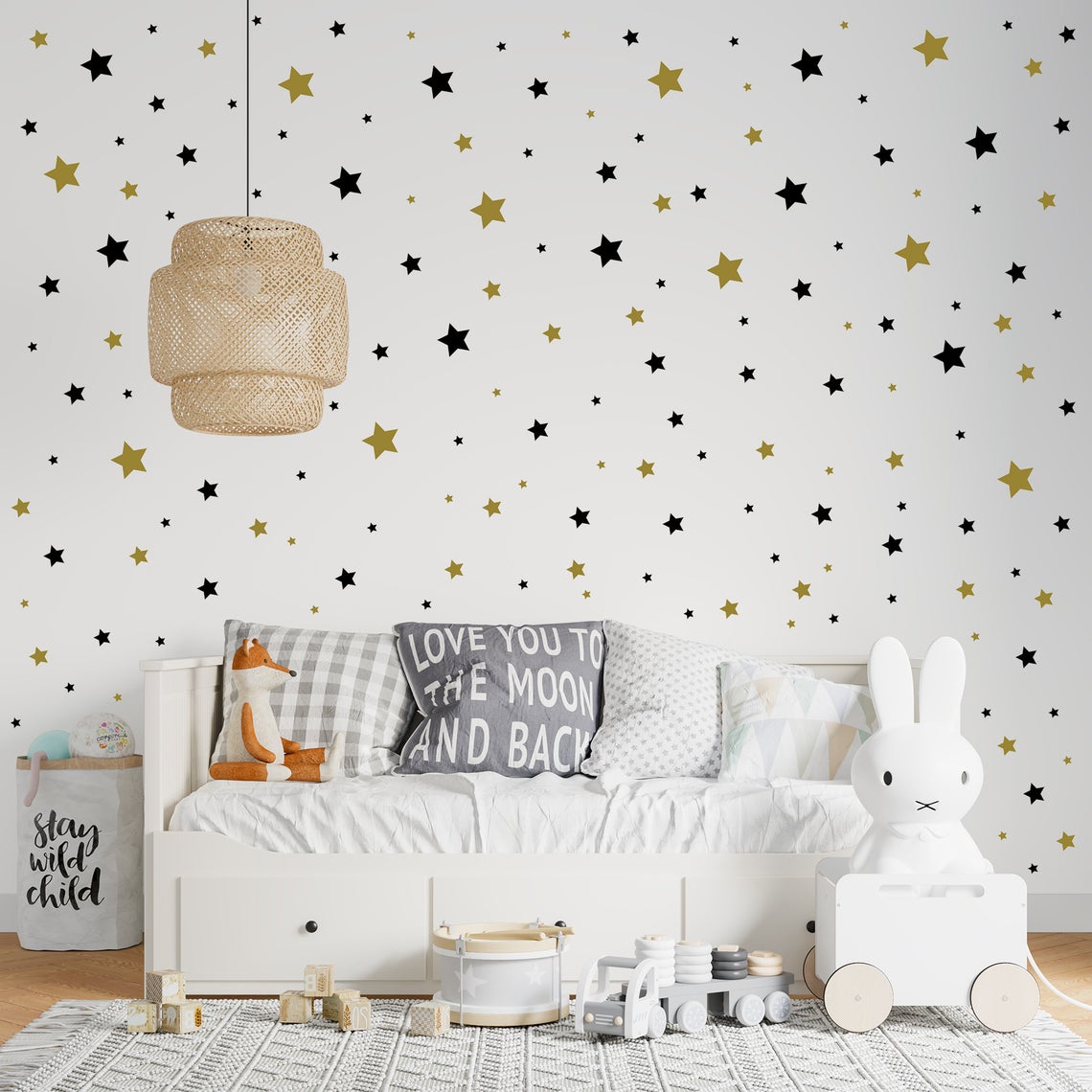 Cartoon 65Pcs Star Wall Sticke - Baby Nursery Furniture ulasan dan harga