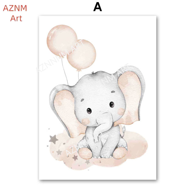 Elephant Balloon Rainbow Moon  - Baby Nursery Wall Decor ulasan dan harga