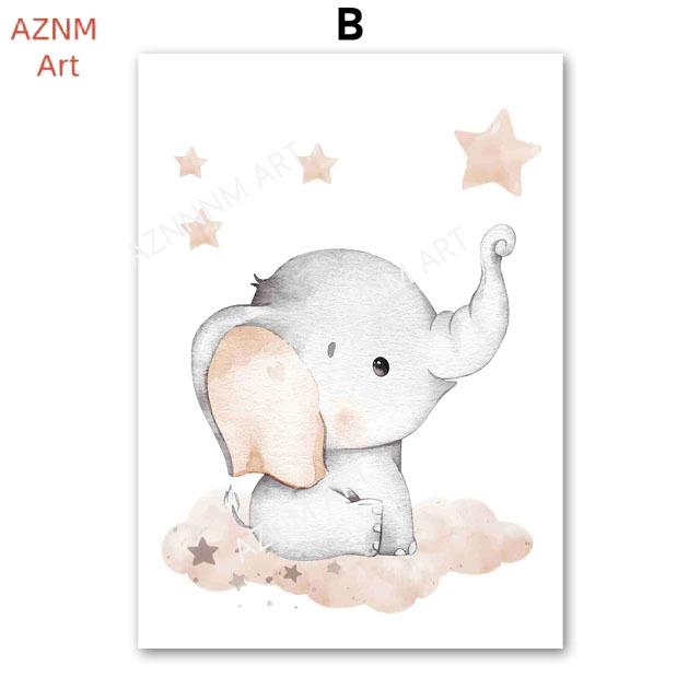 Elephant Balloon Rainbow Moon  - Baby Nursery Wall Decor ulasan dan harga