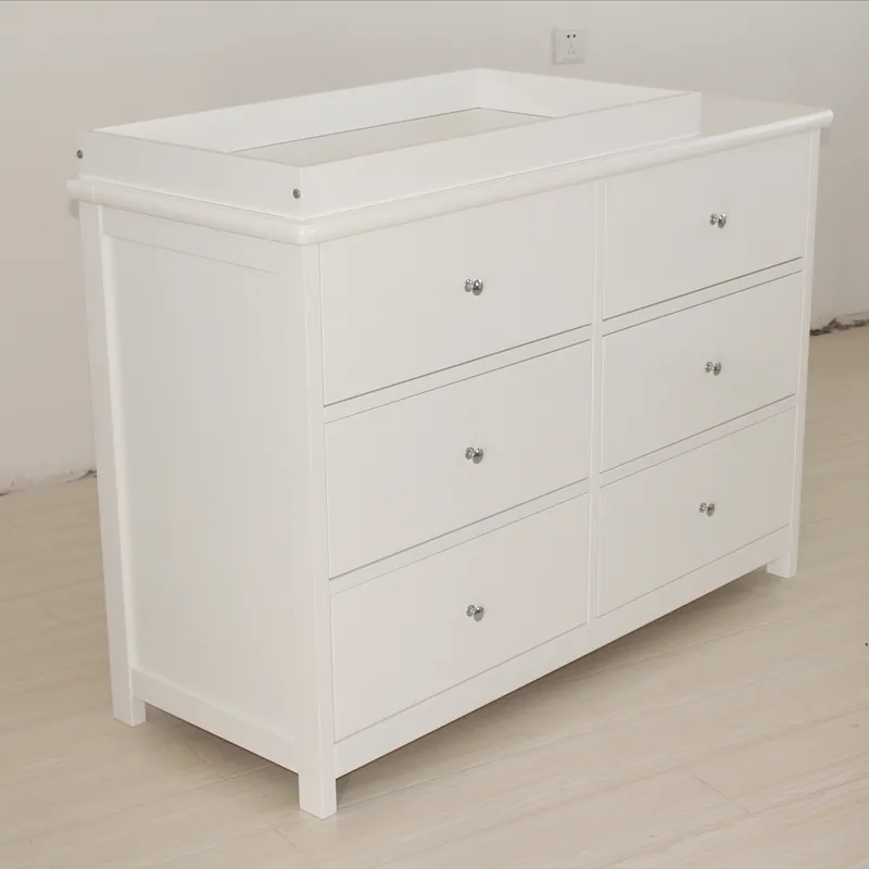 White Baby Storage Cabinet 6 D - Baby Nursery Dresser ulasan dan harga