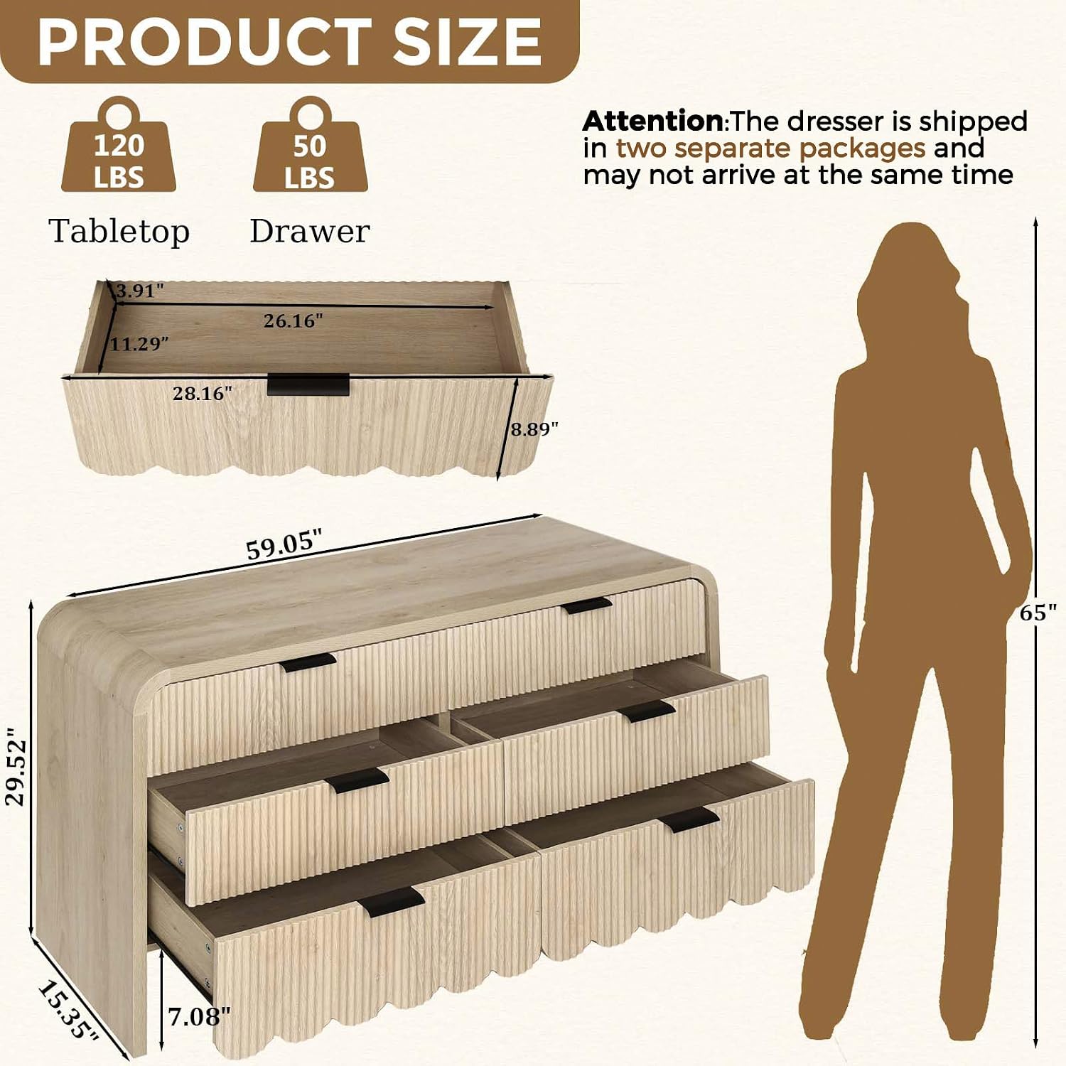 Wood 6 Drawer Dresser Nursery  - Baby Nursery Dresser ulasan dan harga