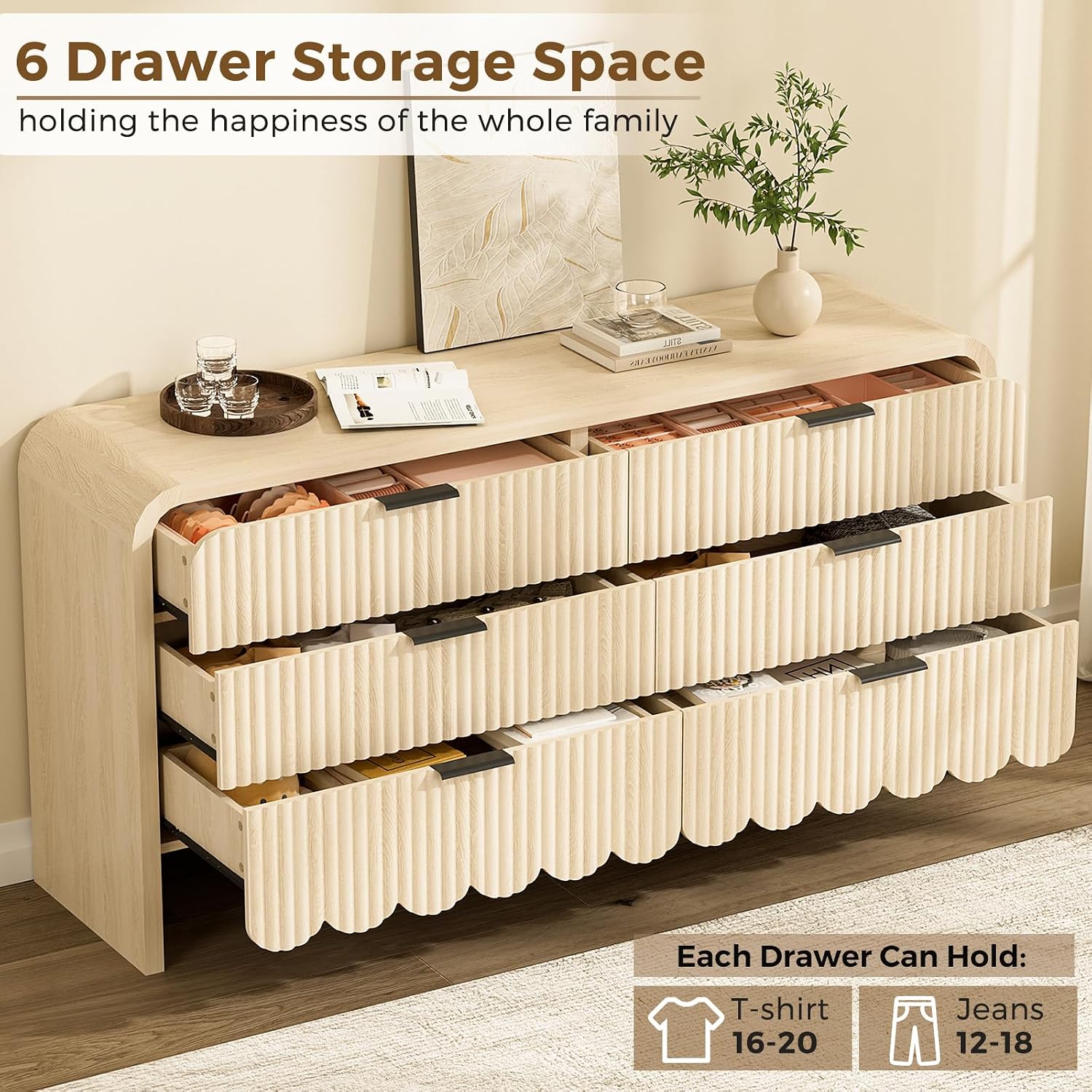 Wood 6 Drawer Dresser Nursery  - Baby Nursery Dresser ulasan dan harga