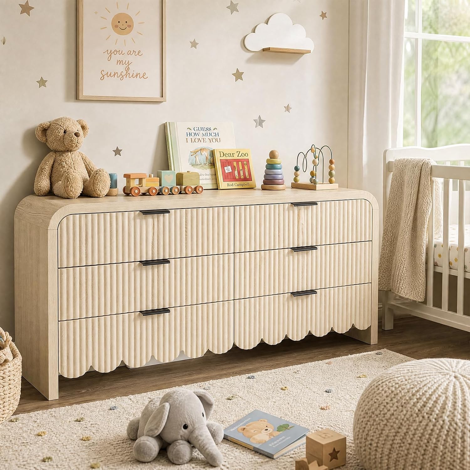 Wood 6 Drawer Dresser Nursery  - Baby Nursery Dresser ulasan dan harga