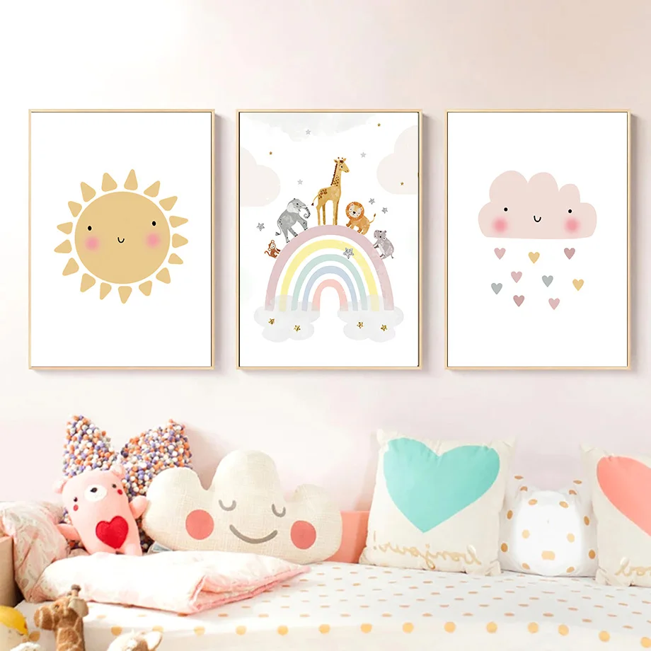 Giraffe Elephant Hot Balloon S - Baby Nursery Name Wall Art ulasan dan harga