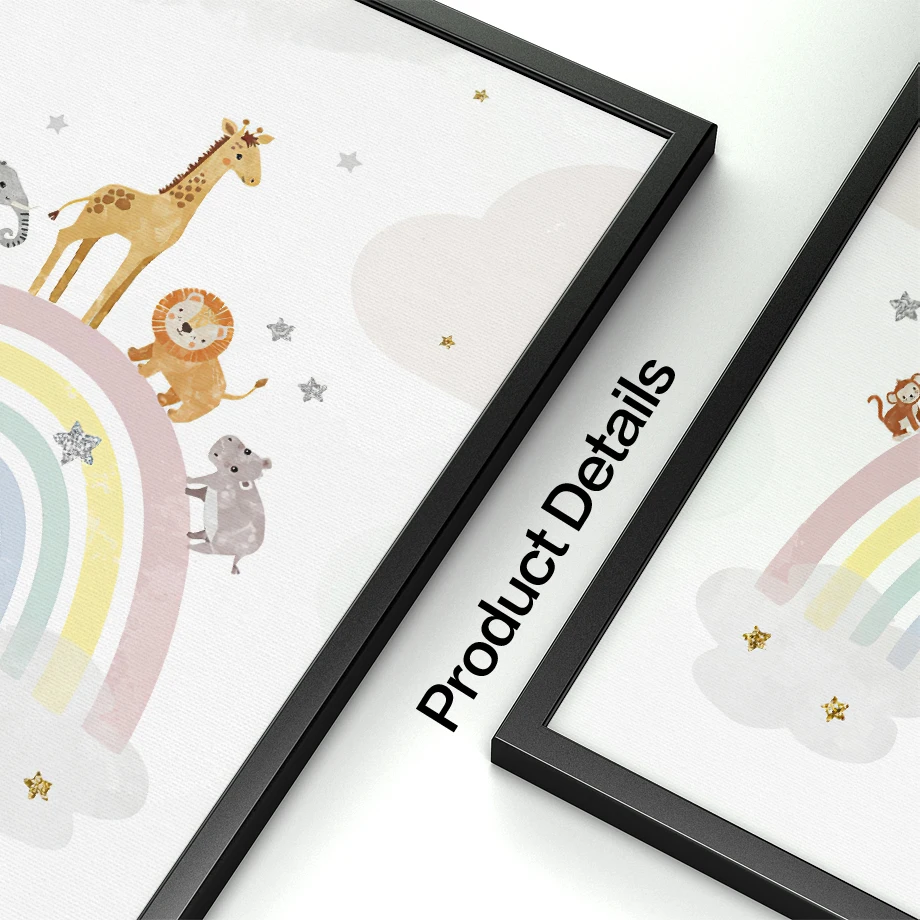 Giraffe Elephant Hot Balloon S - Baby Nursery Name Wall Art ulasan dan harga
