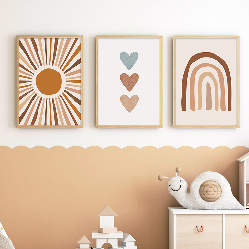 Abstract Sun Rainbow Custom Ba - Baby Nursery Name Wall Art ulasan dan harga