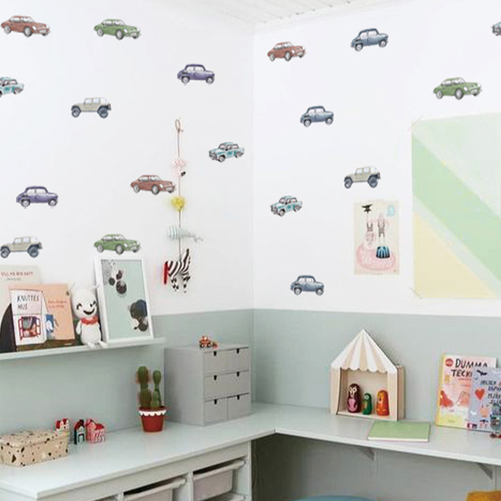 Cartoon Kids Transport Car Tru - Baby Nursery Wall Stickers ulasan dan harga