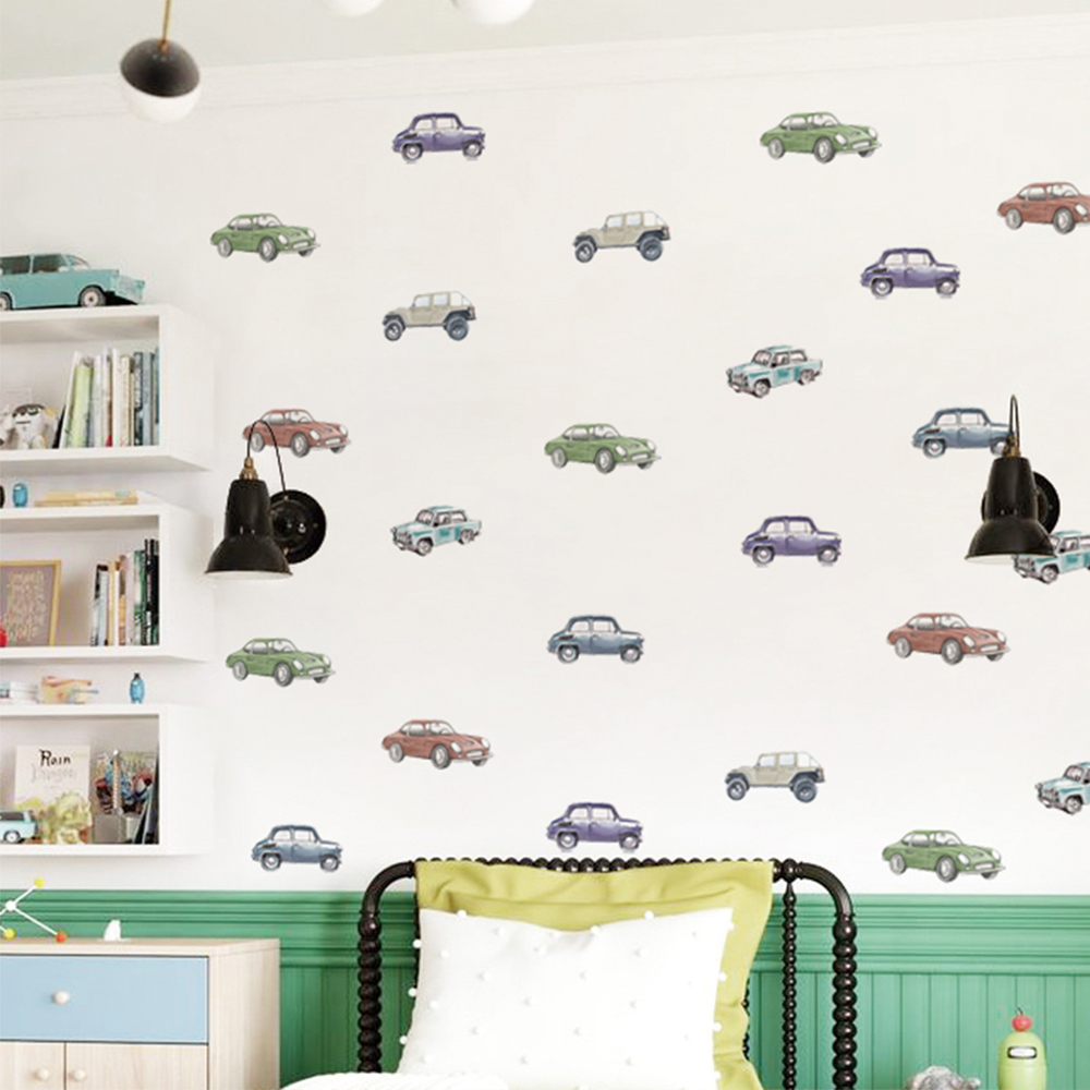 Cartoon Kids Transport Car Tru - Baby Nursery Wall Stickers ulasan dan harga