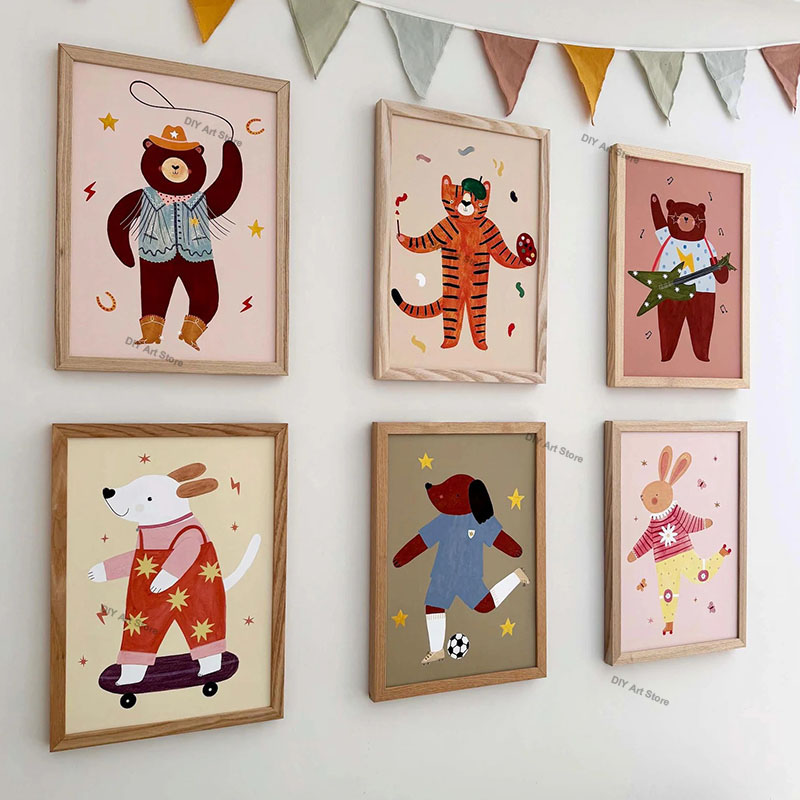 Funny Cartoon Animal Nursery W - Baby Nursery Animal Prints ulasan dan harga
