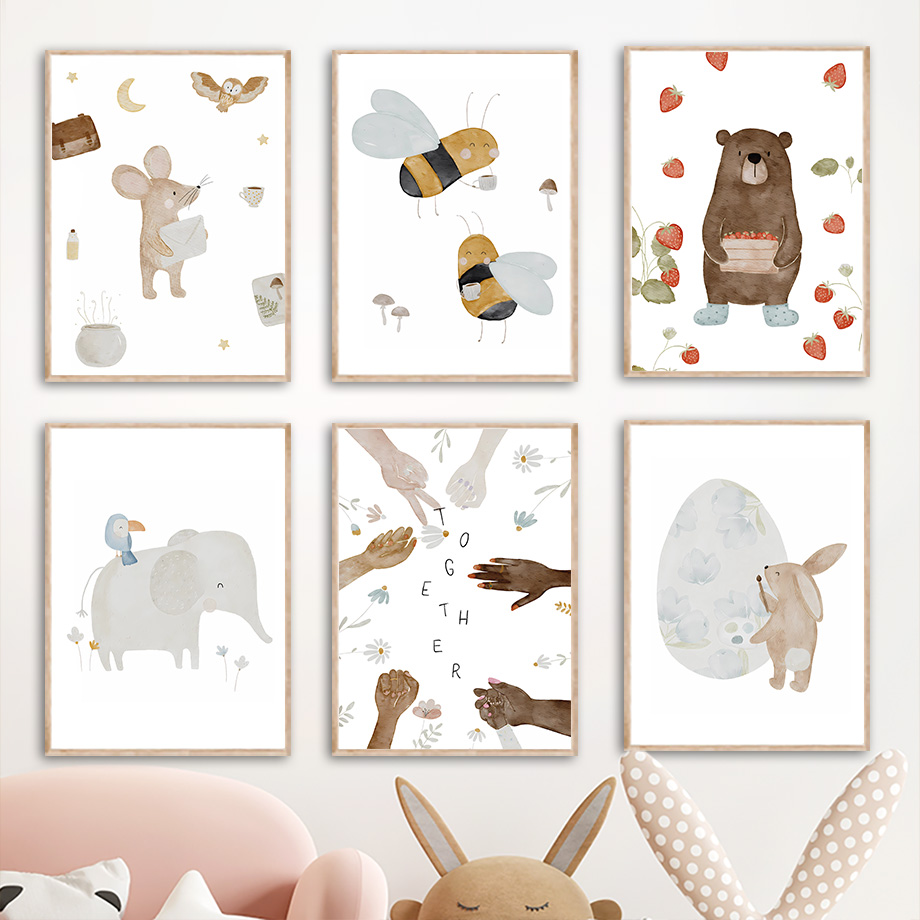 Boho Animals Friend Elephant R - Baby Nursery Animal Prints ulasan dan harga