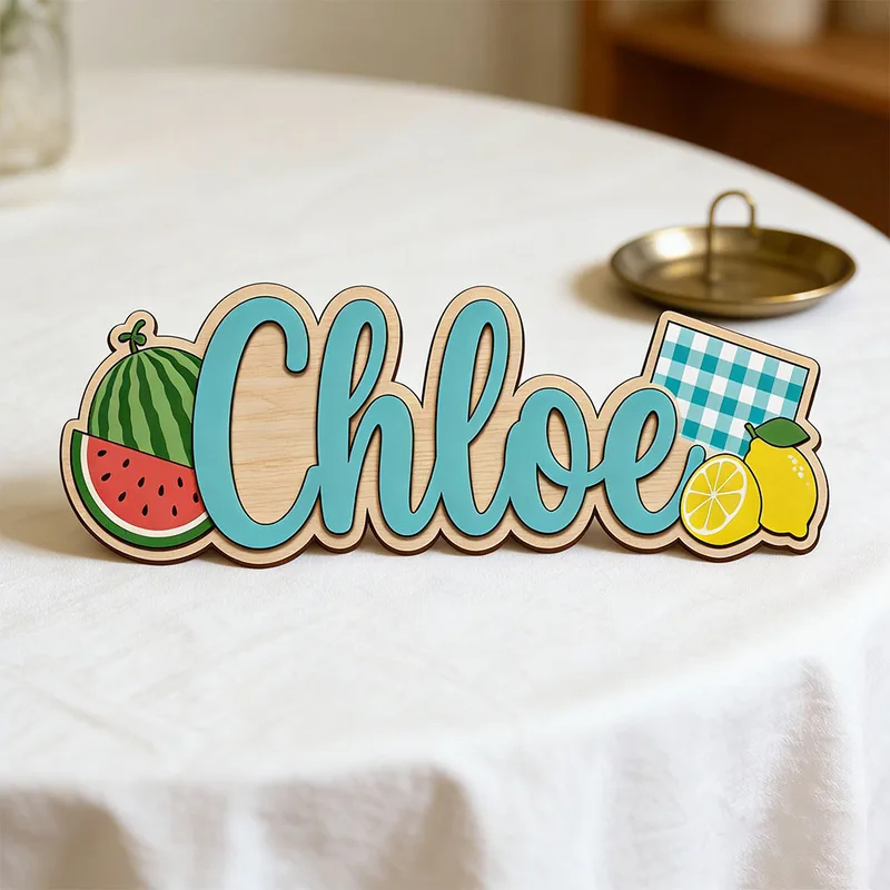 Watermelon Lemon Picnic Themed - Baby Nursery Name Wall Art ulasan dan harga