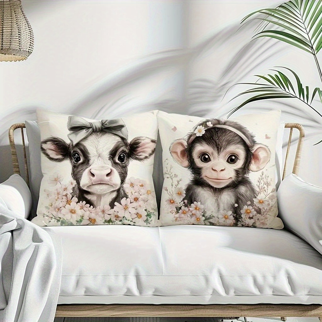 Cute Baby Farm Animal Throw Pi - Baby Nursery Animal Prints ulasan dan harga