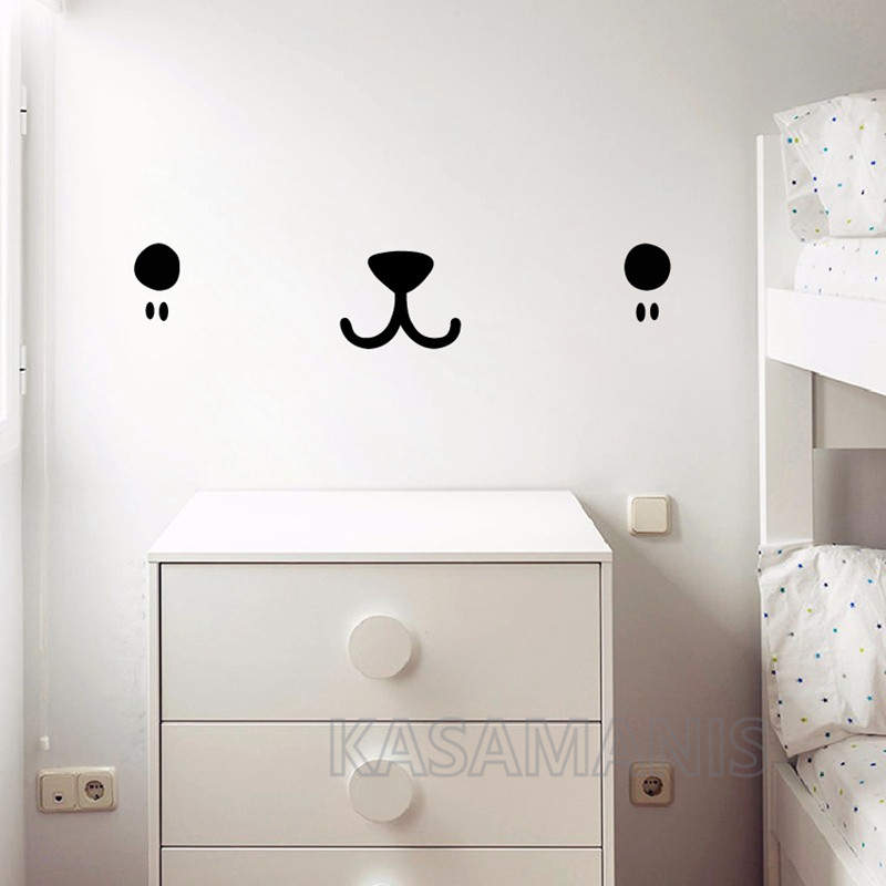 Cute Kawaii Face Wall Art Deca - Baby Nursery Furniture ulasan dan harga