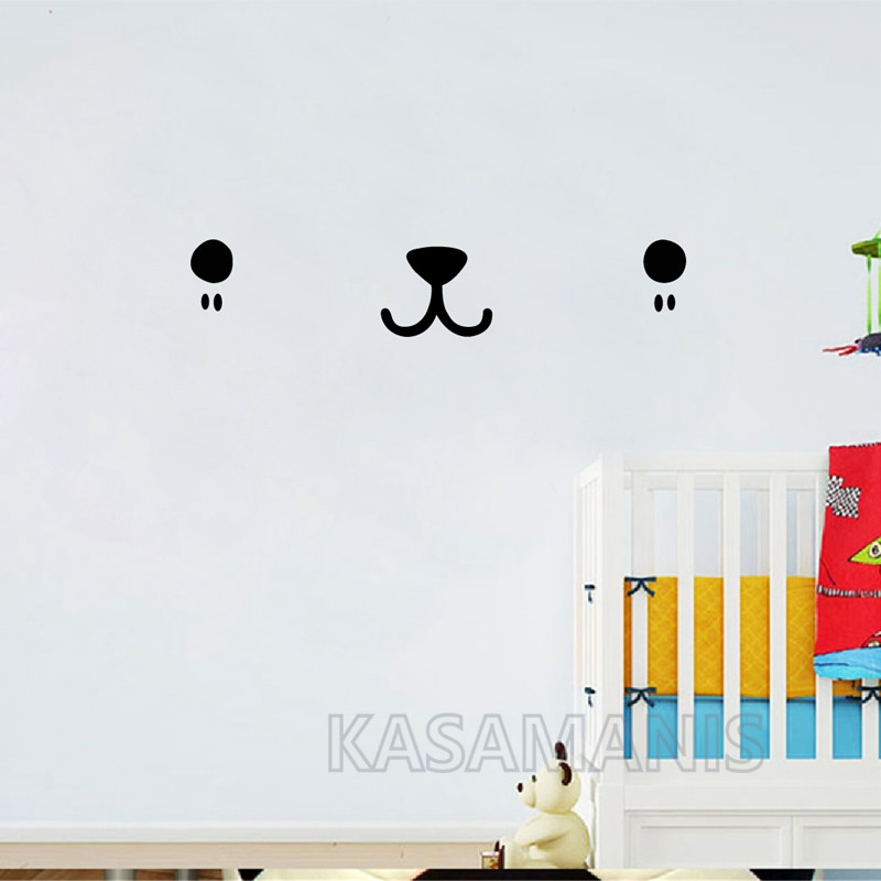 Cute Kawaii Face Wall Art Deca - Baby Nursery Furniture ulasan dan harga