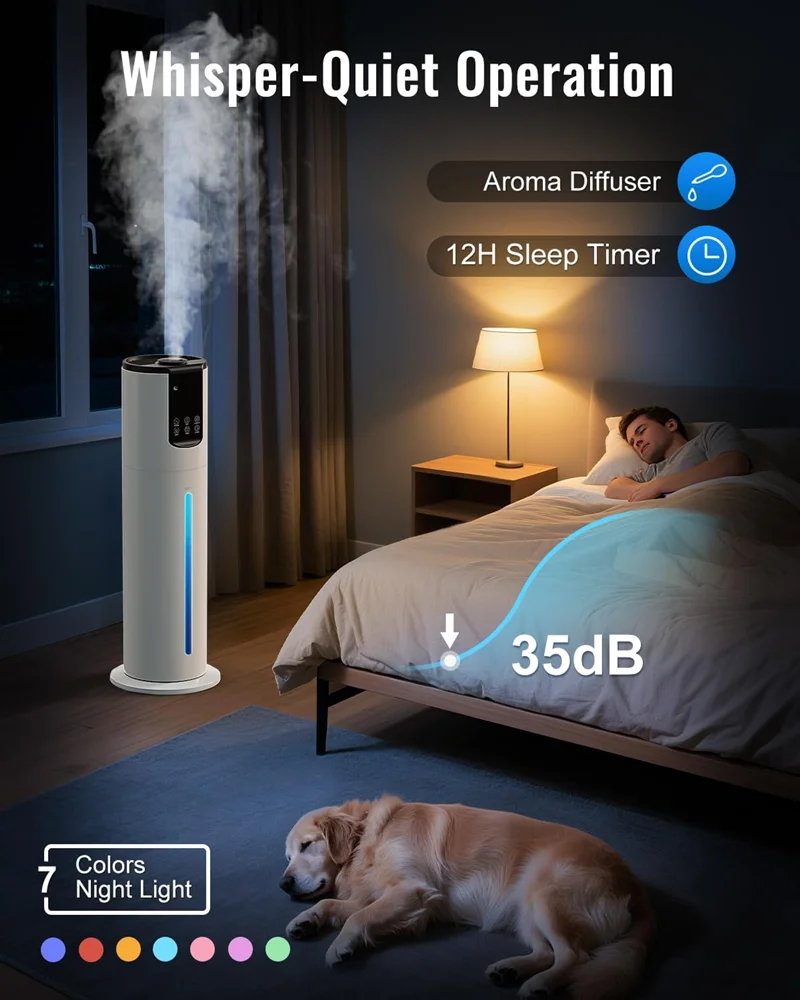 Ultra-Quiet Floor Ultrasonic H - Baby Nursery Humidifier ulasan dan harga