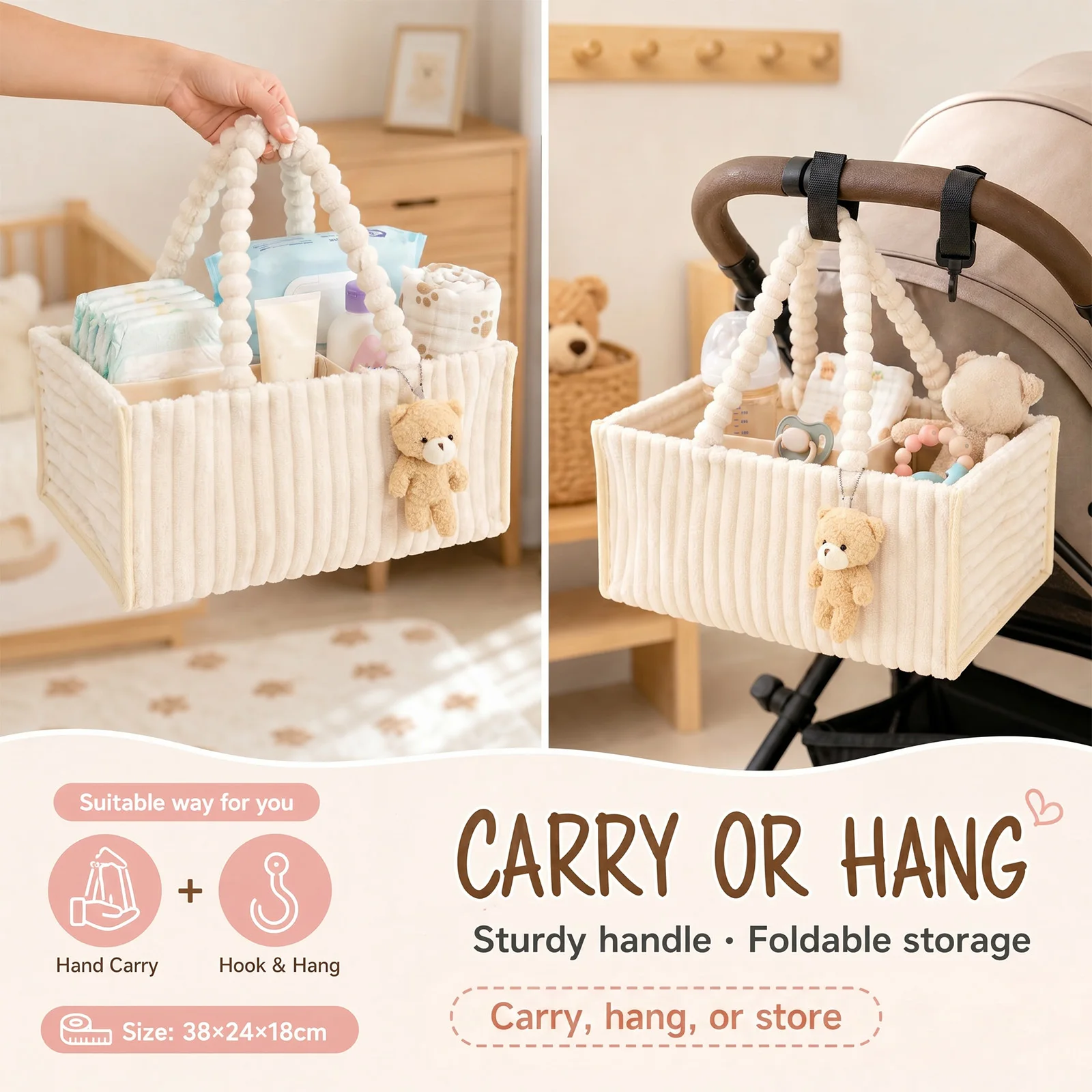 Baby Diaper Caddy Organizer Co - Diaper Caddy Organizer ulasan dan harga