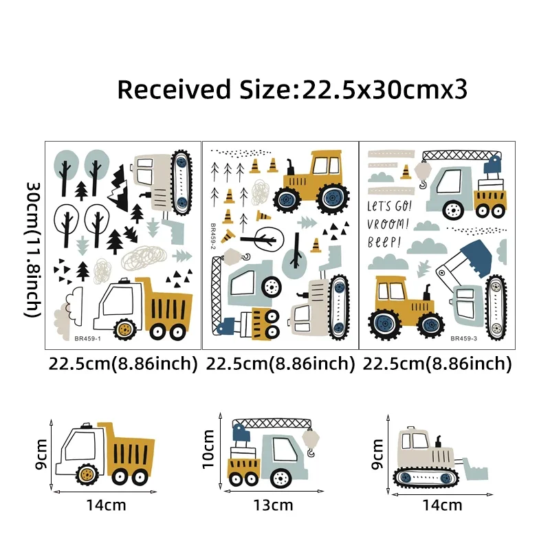 Hand Drawn Cute Cars Cargo Tru - Baby Nursery Wall Stickers ulasan dan harga
