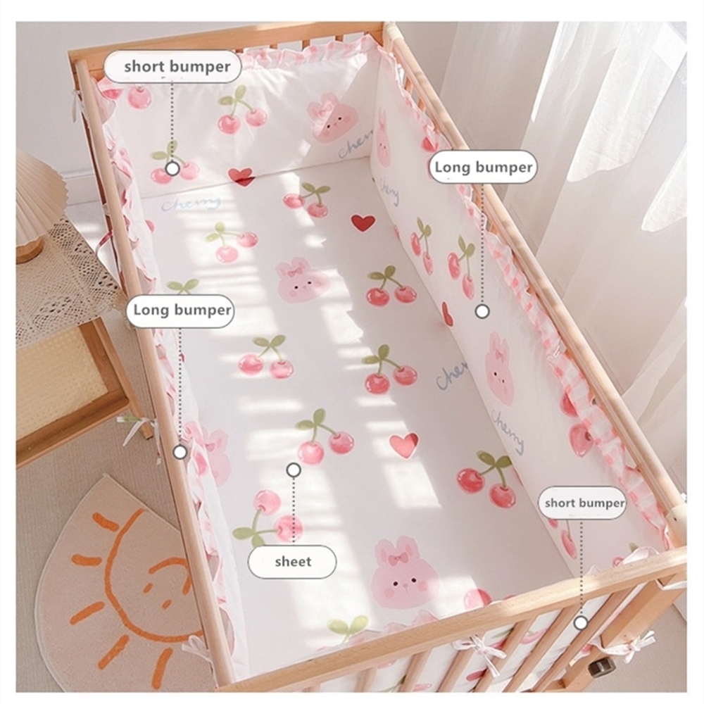 5Pcs Crib Bedding Set Girl Bab - Baby Nursery Animal Prints ulasan dan harga