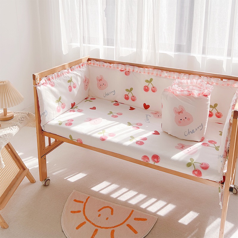 5Pcs Crib Bedding Set Girl Bab - Baby Nursery Animal Prints ulasan dan harga