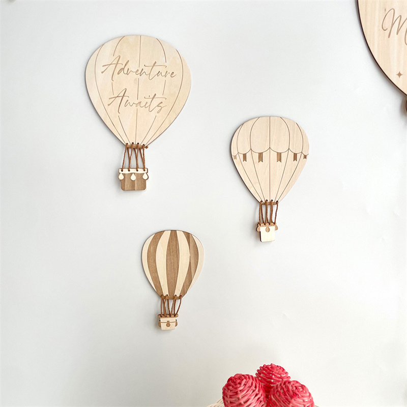 INS Nordic Wooden Hot Air Ball - Baby Nursery Wall Stickers ulasan dan harga