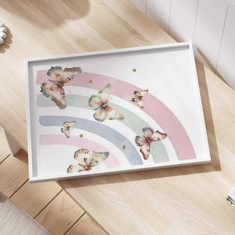 Pink Rainbow Butterfly Custom  - Baby Nursery Name Wall Art ulasan dan harga