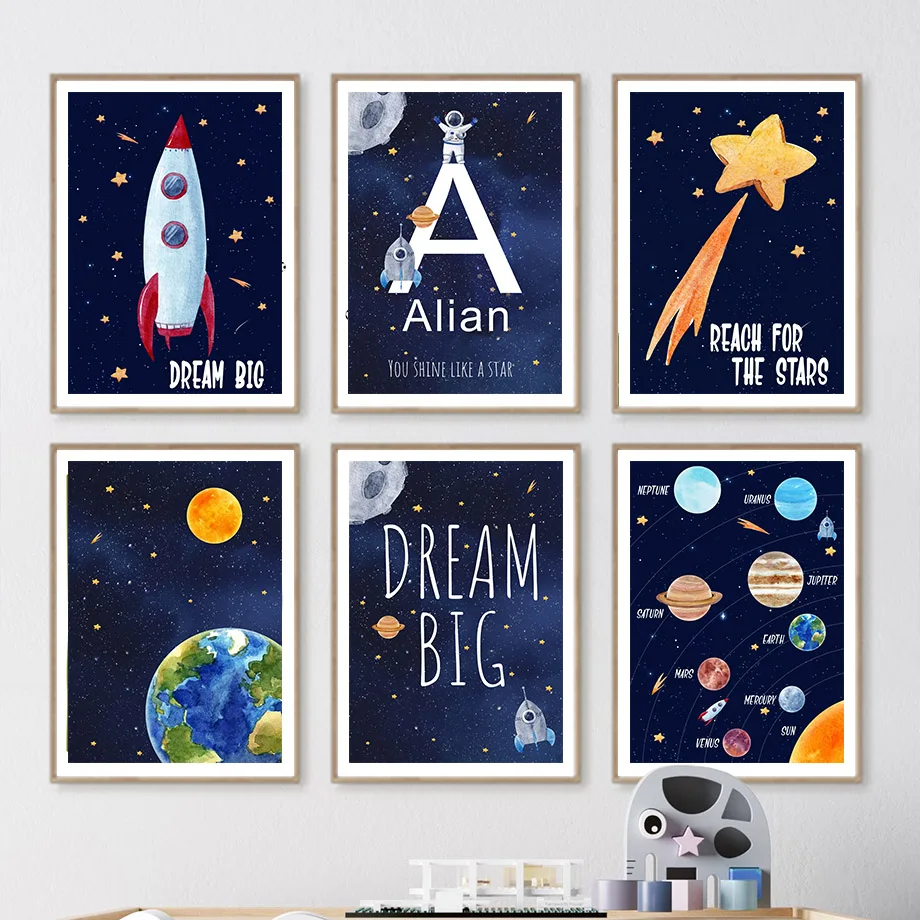 1pc Canvas painting  Custom Na - Baby Nursery Name Wall Art ulasan dan harga