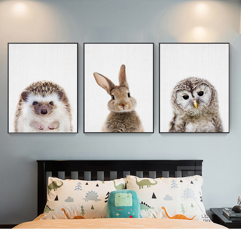 Giraffe Bunny Elephant Canvas  - Baby Nursery Elephant ulasan dan harga