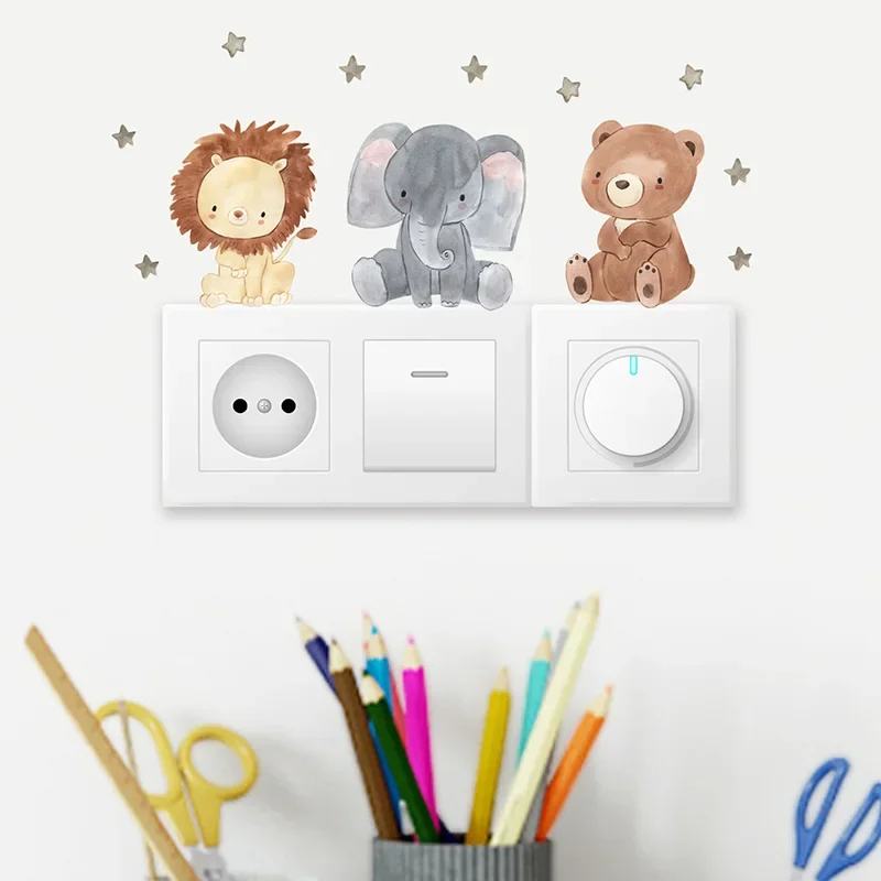 1/2/4/6set Cartoon Animals Wal - Baby Nursery Wall Stickers ulasan dan harga