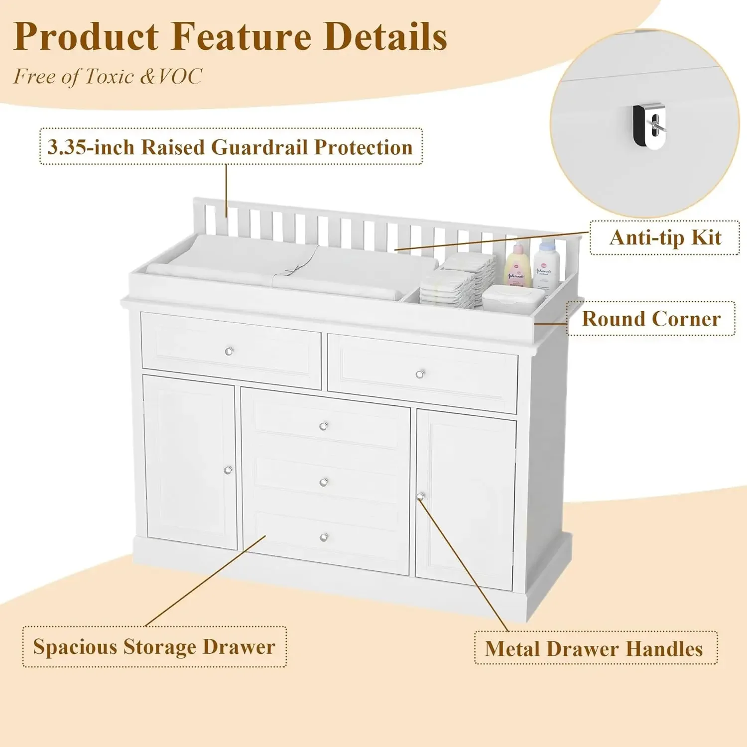 46 Baby Dresser with Changing  - Baby Nursery Dresser ulasan dan harga