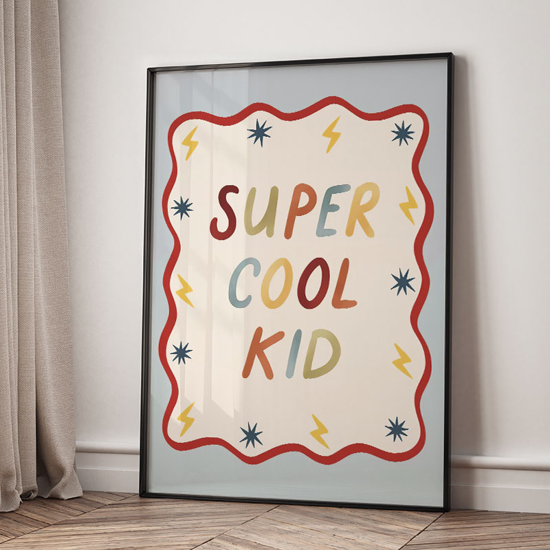 Funny Cartoon Super Cool Kid N - Baby Nursery Animal Prints ulasan dan harga