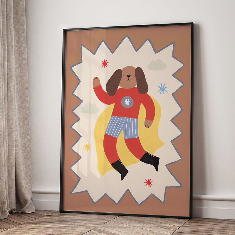 Funny Cartoon Super Cool Kid N - Baby Nursery Animal Prints ulasan dan harga